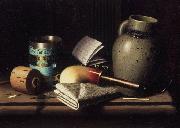 William Michael Harnett Still Life with Three Castles Tobacco oil on canvas